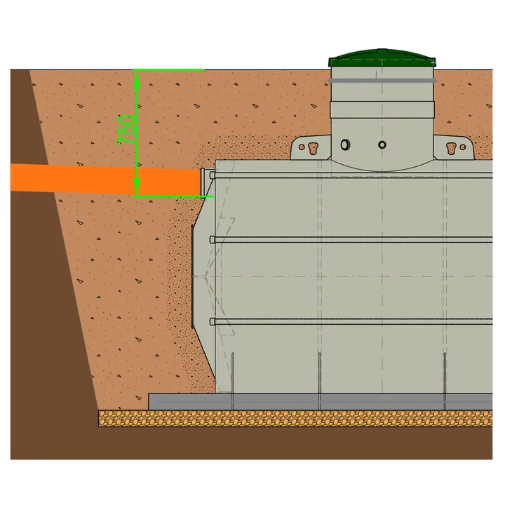 Konstrukční úpravy žumpy a nádrže 9 m³ – KÚ HARD/EXTREME hloubka nátoku do 0,8 m