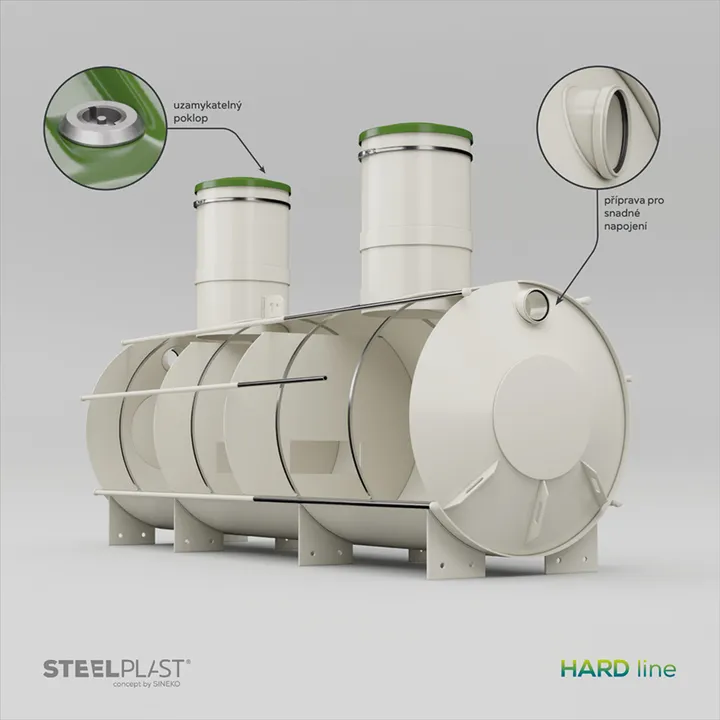 NAUTILUS 7 m³ HARD – odolný plastový tříkomorový septik s vyšší životností