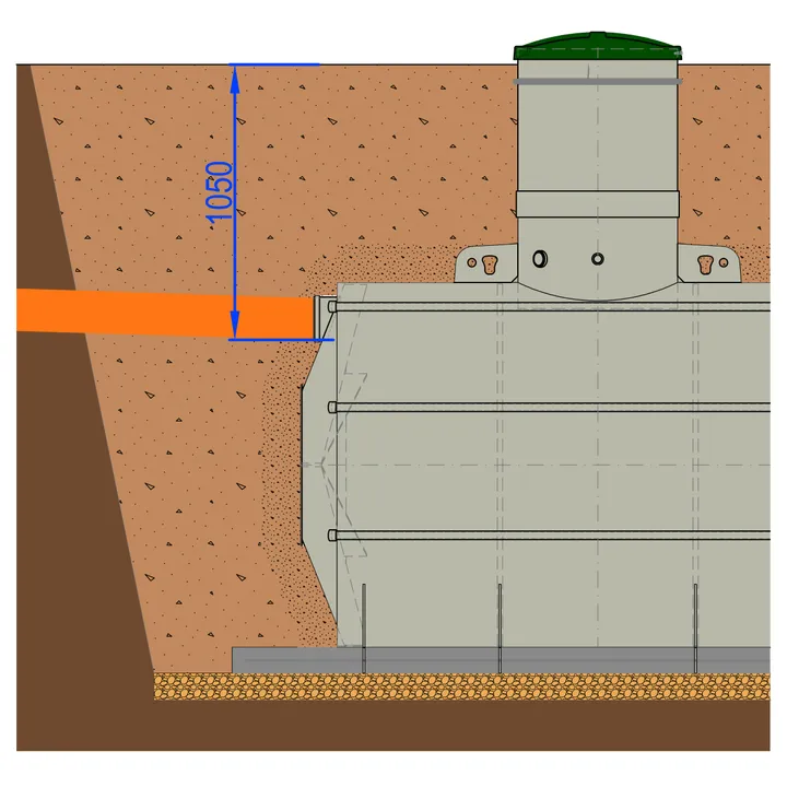 Konstrukční úpravy žumpy a nádrže 6 m³ – KÚ HARD/EXTREME hloubka nátoku do 1,1 m