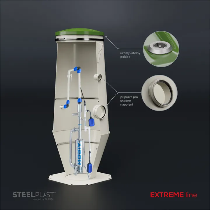 Přečerpávací stanice 8/20 EXTREME + TLAKAN P2 SMART – spolehlivá stanice + online