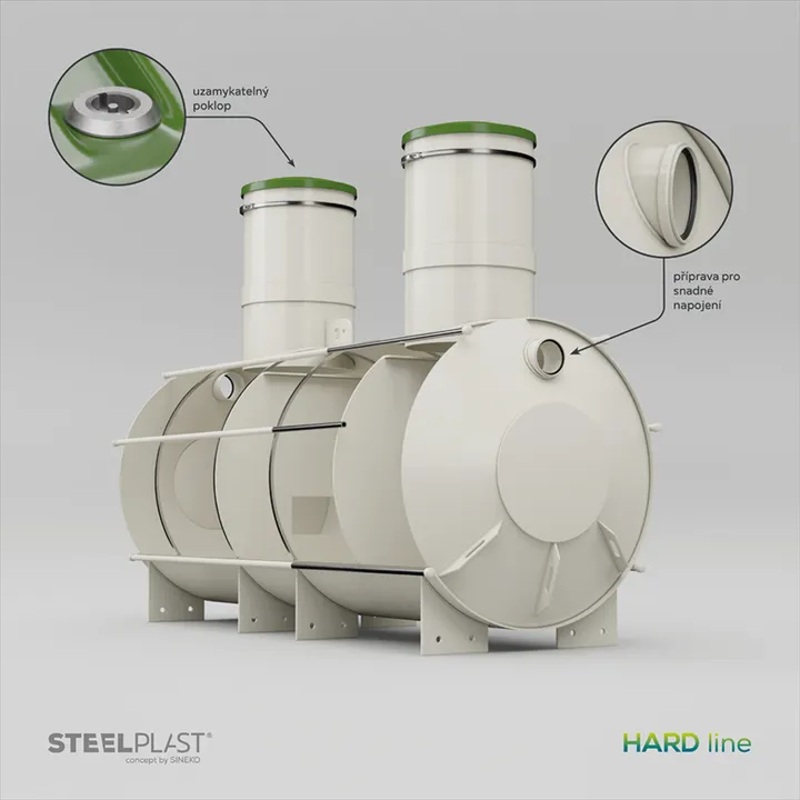 NAUTILUS 5 m³ HARD – odolný plastový tříkomorový septik s vyšší životností