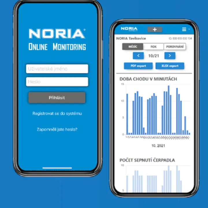 Čerpací systém na odpadní vodu NORIA TLAKAN P4 SMART – barevný display + online aplikace Android/iOS/PC