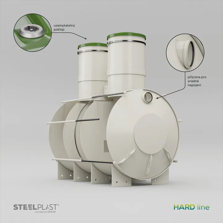 NAUTILUS 3 m³ HARD – odolný plastový tříkomorový septik s vyšší životností
