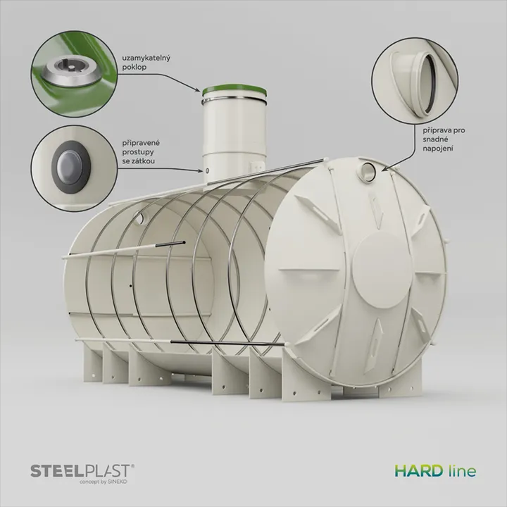 NAUTILUS 12 m³ HARD – odolná plastová samonosná jímka - žumpa s vyšší životností