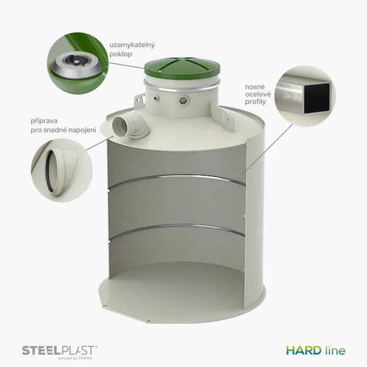 BARREL 2000L HARD - spolehlivá plastová nádrž na dešťovou vodu pro běžné podloží