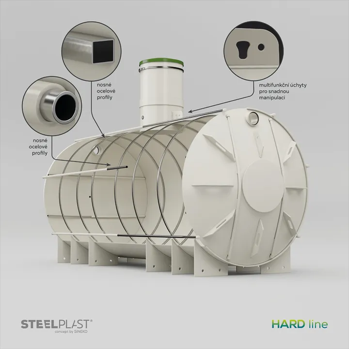 NAUTILUS 12 m³ HARD – odolná plastová samonosná jímka - žumpa s vyšší životností