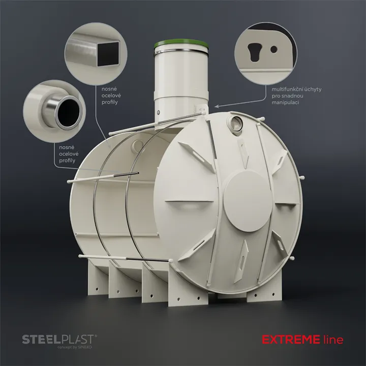 NAUTILUS 6000L EXTREME – extrémně odolná plastová nádrž na dešťovou vodu do jílu a spodní vody