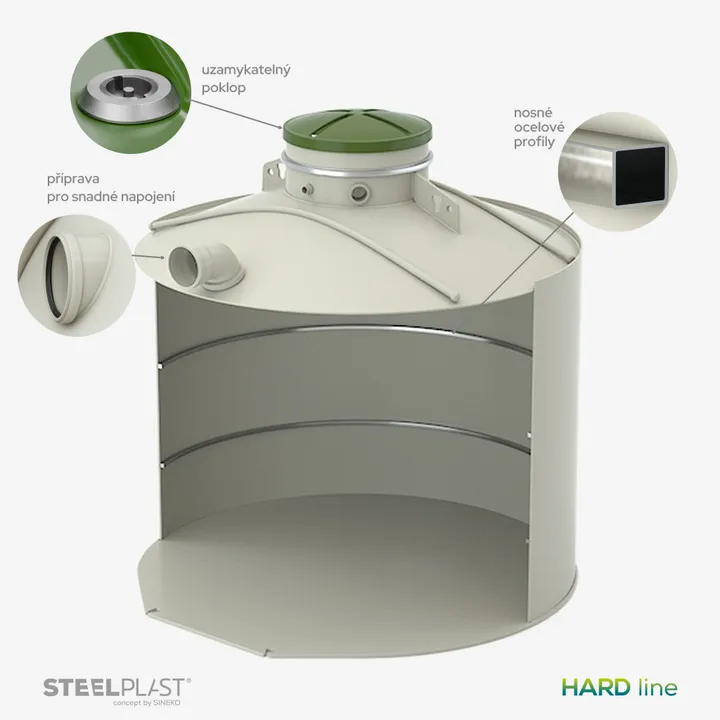 BARREL 4000L HARD - spolehlivá plastová nádrž na dešťovou vodu pro běžné podloží