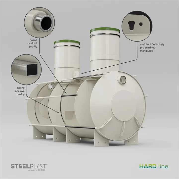 NAUTILUS 5 m³ HARD – odolný plastový tříkomorový septik s vyšší životností